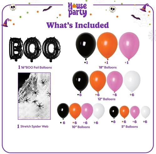 HOUSE OF PARTY Halloween Balloon Arch Kit 80 Pcs - 5101218 Inch Balloons