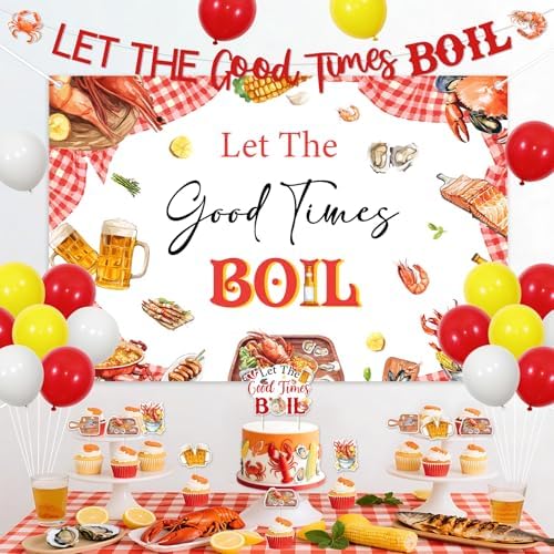 Cheereveal Seafood Party Decorations with Balloons and Toppers