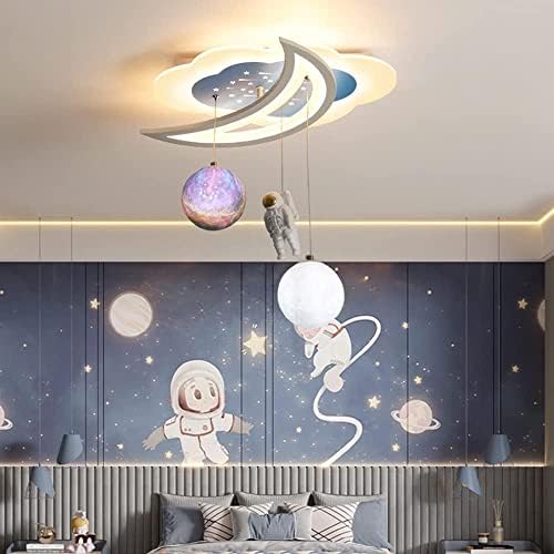 Modern Planet Ceiling Light with Moon Astronaut Design