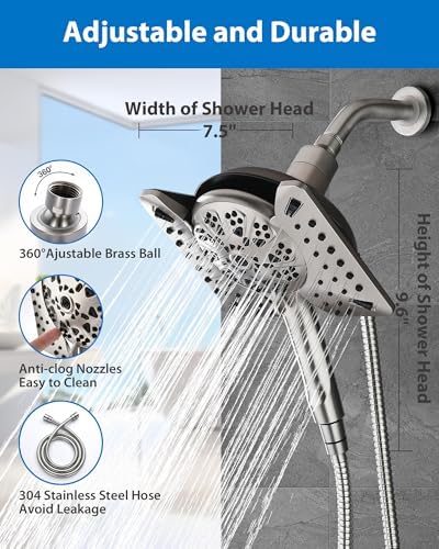 25 GPM Shower Head with Handheld Spray Combo