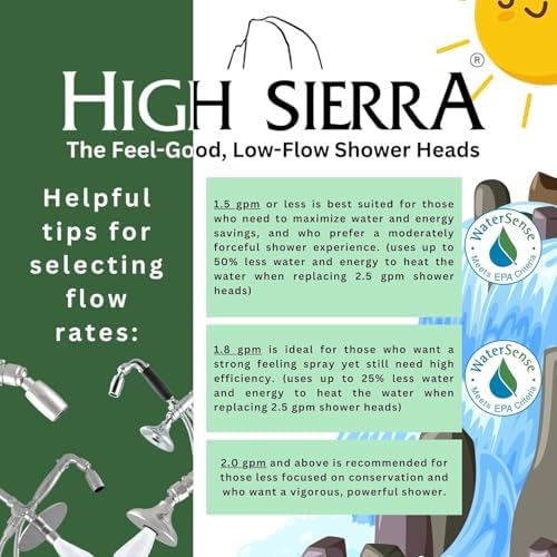 High Sierra Solid Metal Handheld Shower Head with Trickle Valve