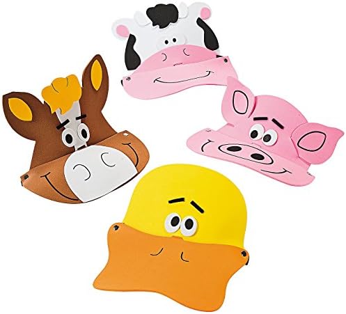 Farm Animal Foam Visors 12 Pack 21 Circ