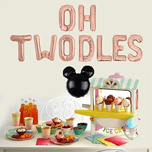 Oh Twodles Balloons Banner 12PCS Rose Gold Set