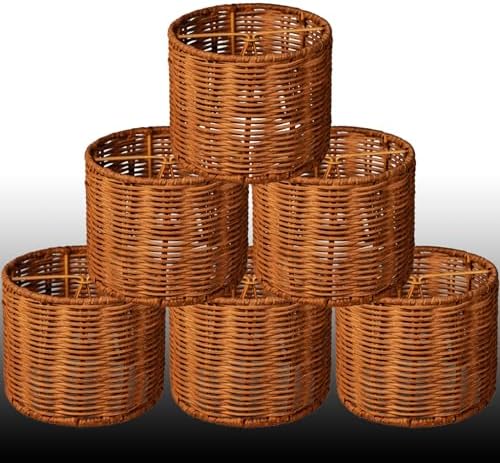 6 Piece Clip On Chandelier Shades Rattan Lamp Shades