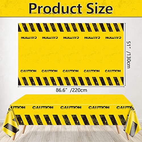 4 Pcs Construction Party Tablecloths - Rectangle Design for Kids Boys Birthday