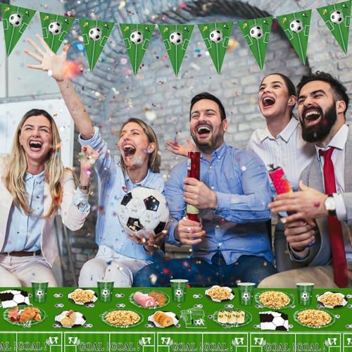 Soccer Party Decorations 98Pcs Set for 24 Guests