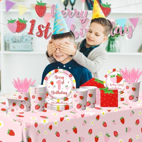 Berry First Birthday Decor Set for 20 Guests
