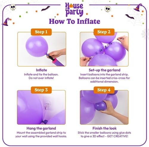 HOUSE OF PARTY Halloween Balloon Arch Kit 80 Pcs - 5101218 Inch Balloons