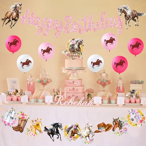 51pcs Western Cowgirl Birthday Decorations Set