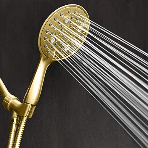 Elite ImperialShine Gold Finish Handheld Showerhead with 6 Faceplate and 6 Spray Settings