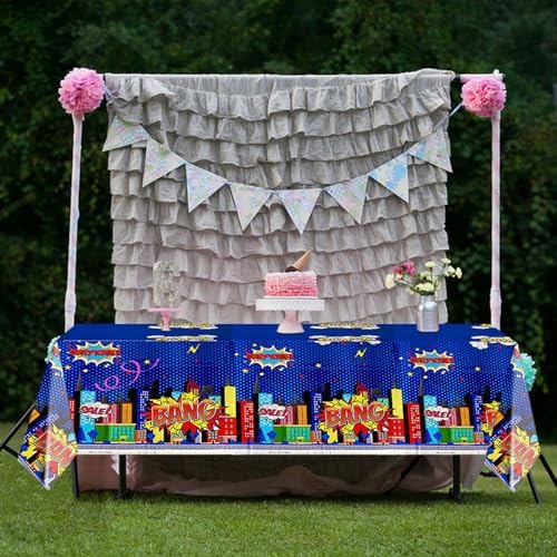 Superhero Plastic Tablecloth 2 Pack 51x87 Inches