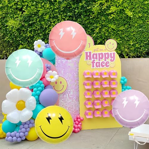 4PCS 23 Inch Purple Lightning Smile Balloons