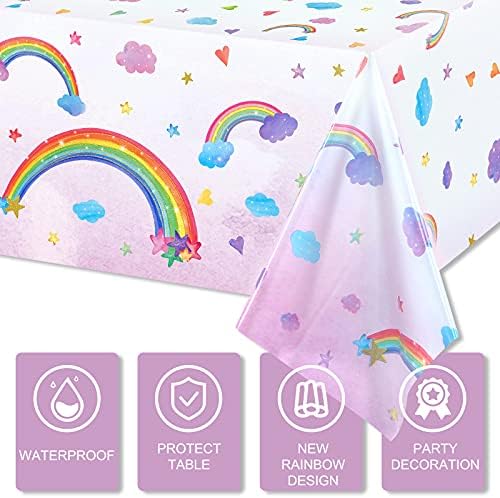 Tegeme Rainbow Tablecloths 108x54 Inches 3 Pcs