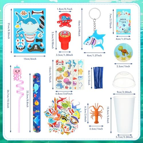 Poen 212 Pcs Under the Sea Party Favors Set
