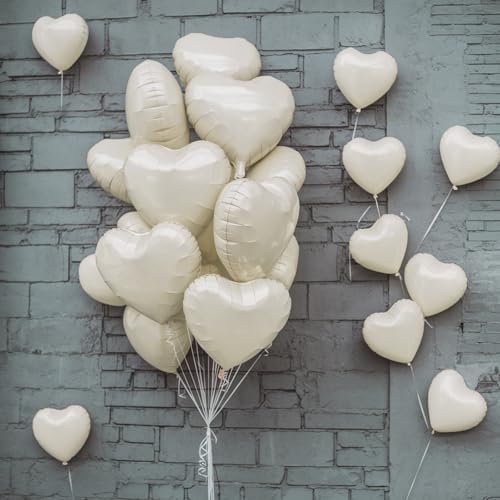 Cream Heart Balloons 19PCS for Birthday Wedding Decor