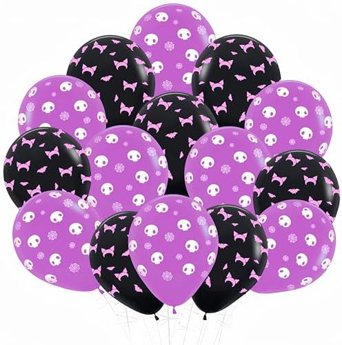 30PCS Gothic Kawaii Balloons Set Purple Black
