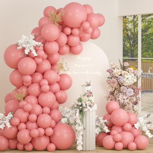 Dusty Pink Balloons 98PCS Double Stuffed Garland Kit