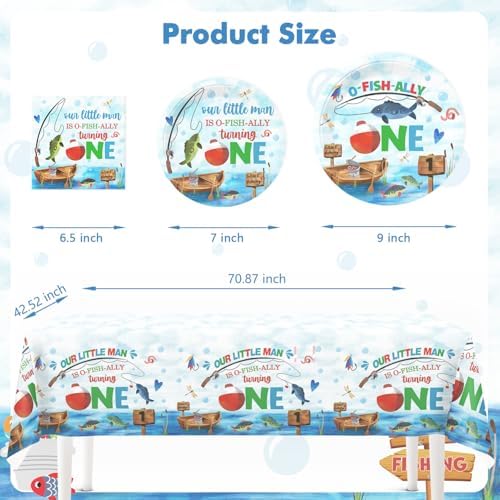 Cocomigo 201Pcs Ofishally One Birthday Decorations Tableware Set