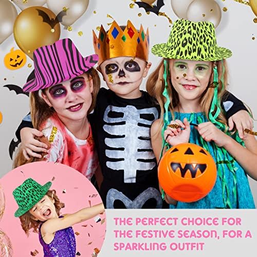 50 Piece Animal Print Neon Party Hats for Kids Adults