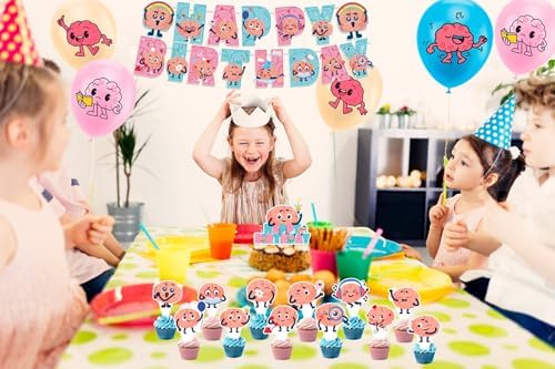 Brain Party Decorations with Balloons and Banners
