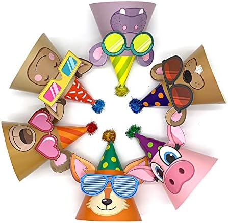 DIY Kids Party Hats and Games Kit - 12 Hats