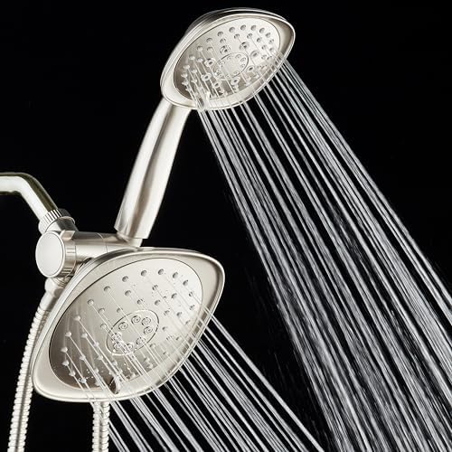 AquaDance Luxury Square High Pressure Rain Shower Head Handheld Spa Combo