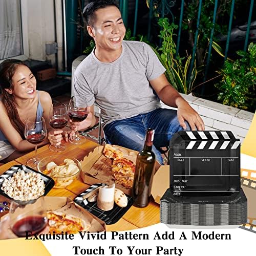 Patelai 100 Pcs Movie Night Plates and Napkins Set
