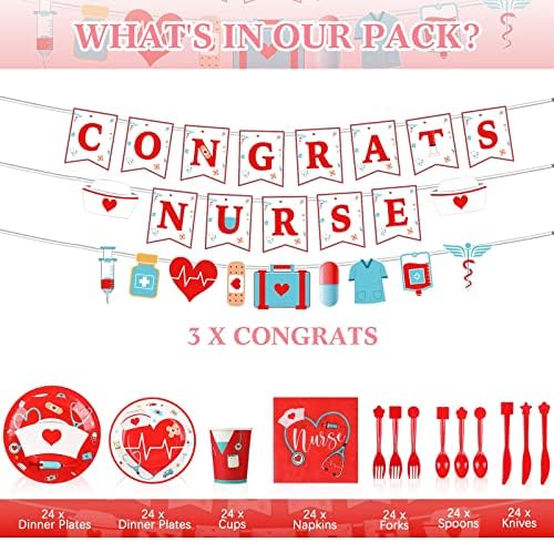 Zubebe 173 Pcs Nurse Graduation Party Supplies