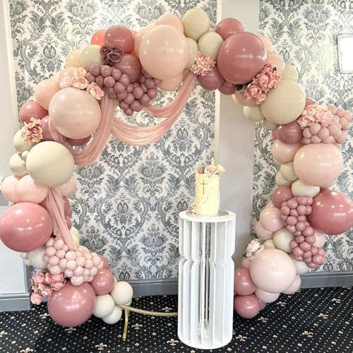 Dusty Pink Balloons 98PCS Double Stuffed Garland Kit