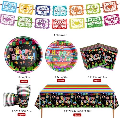Mexican Fiesta Tableware Set for 24 Guests