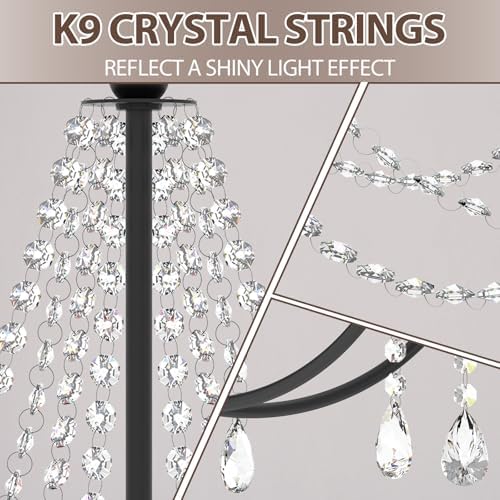 BesLowe 8-Light Crystal Chandelier Modern Farmhouse Style