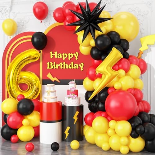 6th Birthday Balloon Arch Kit with Number 6 Decorations