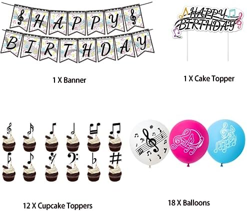 Music Notes Birthday Balloons and Decorations