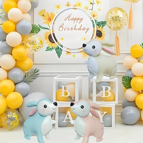 Pink Bunny Foil Balloons 2Pcs Jungle Themed Decorations