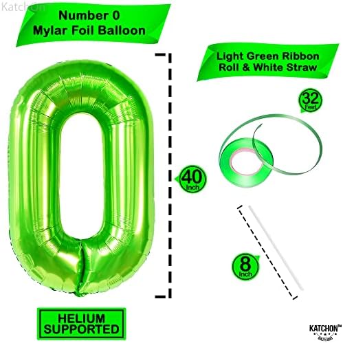 Giant Light Green 0 Balloons - 40 Inch Pair