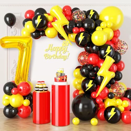 7th Birthday Balloon Arch Kit with 7 Foil Balloons