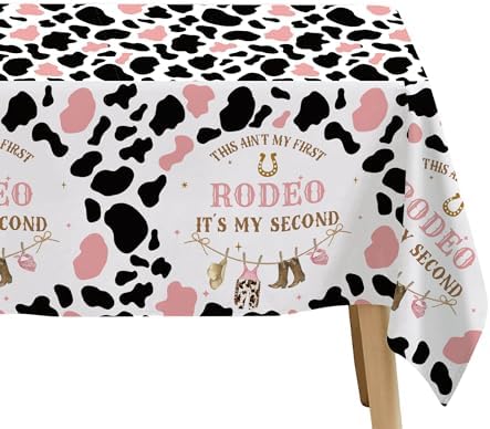 Western Cowgirl 2nd Birthday Tablecloth Set