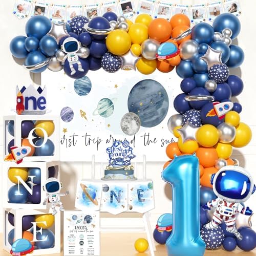 First Trip Around the Sun Birthday Decorations 125 pcs