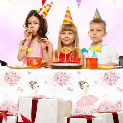 Pink Ballerina Tablecloths 3 pcs Birthday Decor
