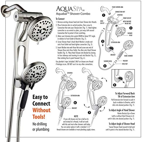 AquaSpa High Pressure 48-mode Luxury 3-way Combo Showerhead