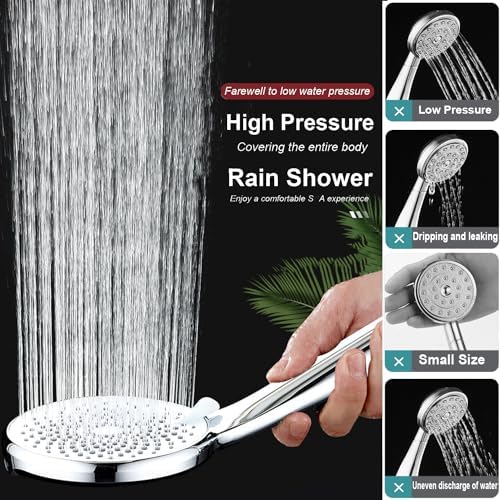 Alltonevc 6 Inch High Pressure Rainfall Shower Head with Handheld Combo