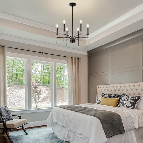Qamra 6 Light Black Metal Chandelier