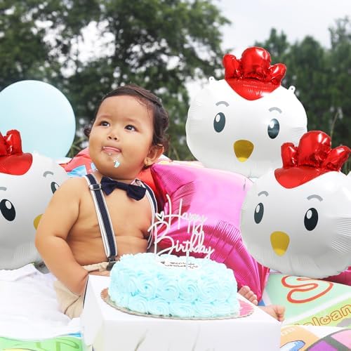 6 Pack Chicken Balloon Decorations for Easter Parties
