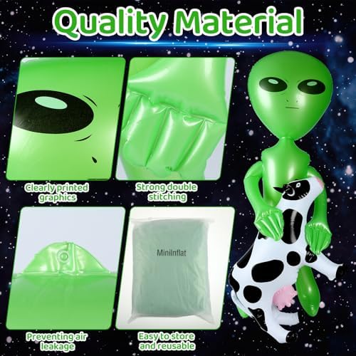 5 Halloween Inflatable Alien Cow Balloons Set