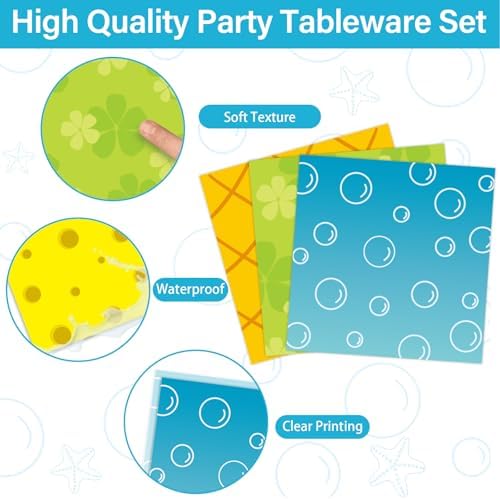 96Pcs Yellow Cartoon Party Plates Napkins Set