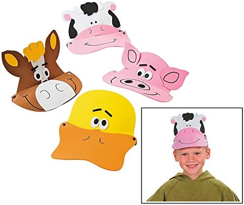 Farm Animal Foam Visors 12 Pack 21 Circ
