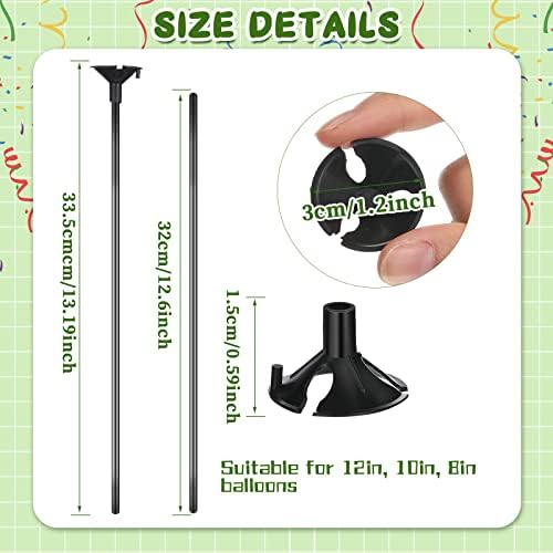 Chivao 300 Pcs Black Balloon Stick with Cup