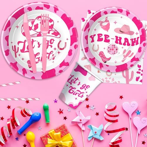 Cowgirl Theme Party Tableware Set for 24 Guests