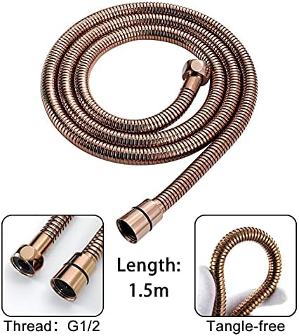 Handheld Shower Head with 360 Rotatable Hose and Rose Gold Bracket