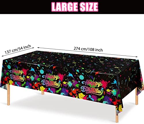 3 Pcs Neon Glow Tablecloth for Birthday Party
